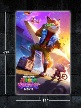 Super Mario Galaxy Fox McCloud movie poster - 11x17 wall art merch video game